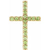 14K White Natural Blue Sapphire Petite Cross 16