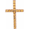 14K White Natural Blue Sapphire Petite Cross 16