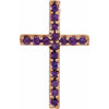 14K White Natural Blue Sapphire Petite Cross 16