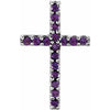 14K White Natural Blue Sapphire Petite Cross 16