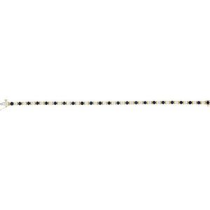 14K Gold Lab-Grown Blue Sapphire And Diamond Line Bracelet