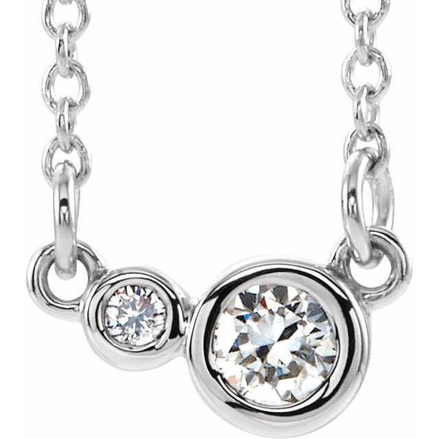 1/8 CTW Natural Diamond Round Necklace in 14K Gold & Platinum