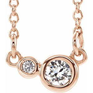 1/8 CTW Natural Diamond Round Necklace in 14K Gold & Platinum