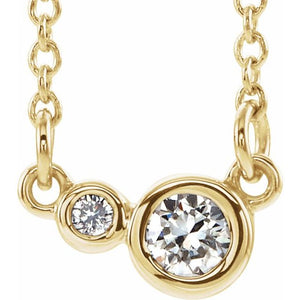 1/8 CTW Natural Diamond Round Necklace in 14K Gold & Platinum