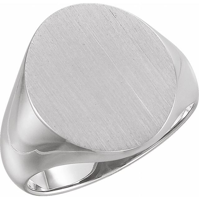 Signet Ring in 14K Gold, 18K Gold, Sterling Silver & Platinum