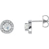 14K White Gold Moissanite & Diamond Halo Earrings â€“ Elegant Sparkle