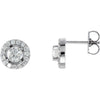 14K White Gold Moissanite & Diamond Halo Earrings â€“ Elegant Sparkle