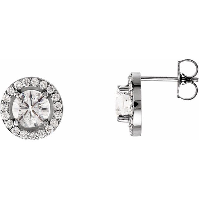 14K Gold Halo-Style Earrings