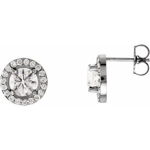 14K Gold Halo-Style Earrings