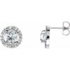 14K White 3/8 CTW Natural Diamond Halo-Style Earrings