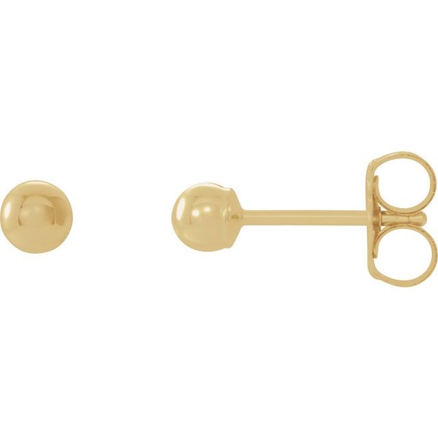 14K White 3 mm Ball Earrings