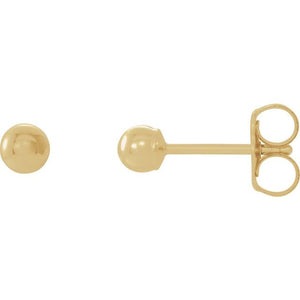 14K Rose Gold 4 mm Polished Ball Stud Earrings – Elegant Shine