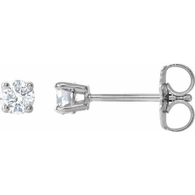 14K White 3mm 1/5 CTW Natural Diamond Stud Earrings