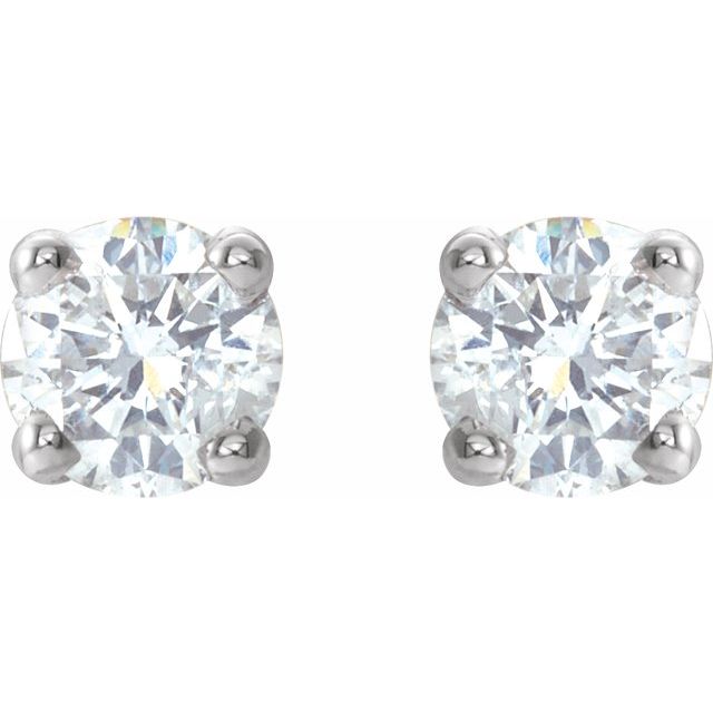 14K White Gold Diamond Stud Earrings â€“ 1/5 CTW Sparkle