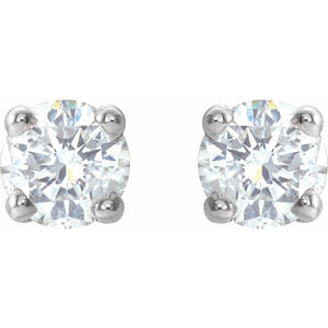 14K White Gold Natural Black Diamond Stud Earrings – 1/8 CTW