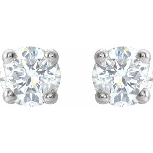 14K White 3mm 1/5 CTW Natural Diamond Stud Earrings