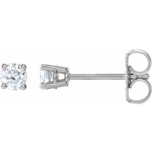 Natural Diamond Stud Earrings | 14K Gold & Platinum | 1/4 CTW
