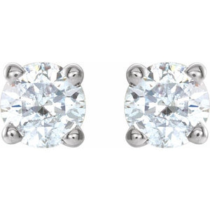 14K White Gold Natural Black Diamond Stud Earrings – 1/8 CTW