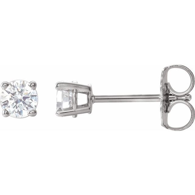 14K White 3mm 1/5 CTW Natural Diamond Stud Earrings