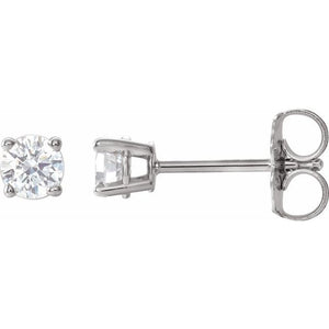 14K White Gold Natural Black Diamond Stud Earrings – 1/8 CTW