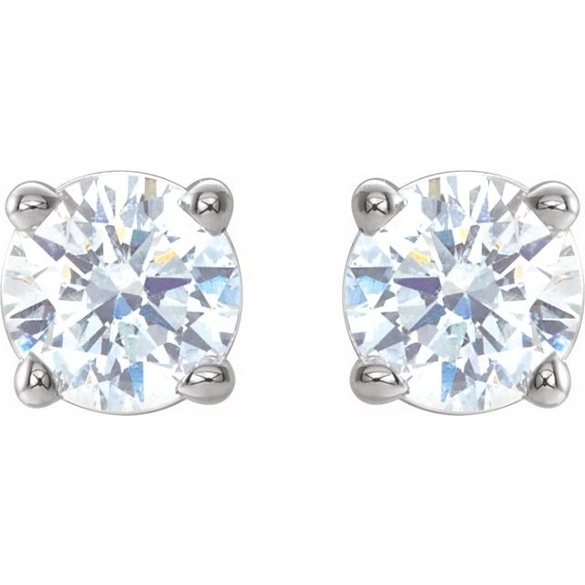 14K White 3mm 1/5 CTW Natural Diamond Stud Earrings