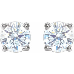 14K White Gold Natural Black Diamond Stud Earrings – 1/8 CTW