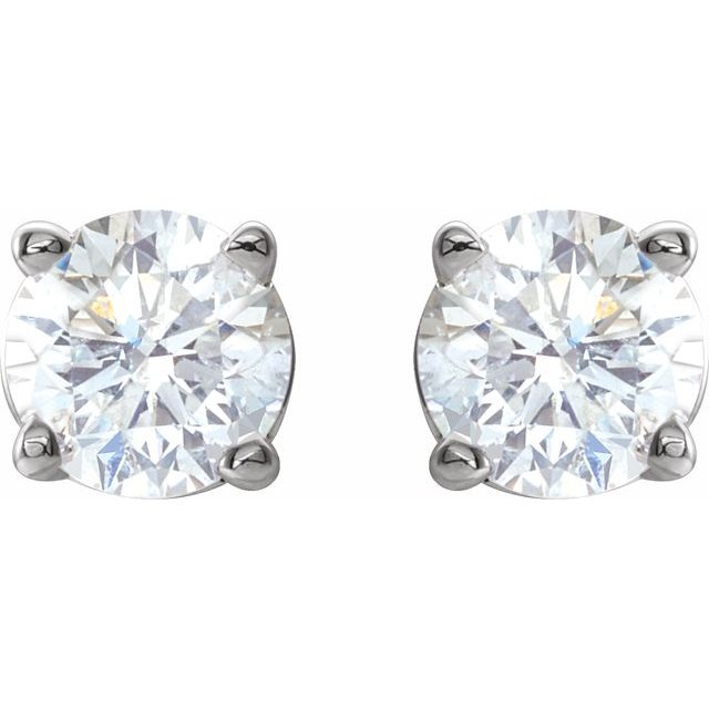 14K White 3mm 1/5 CTW Natural Diamond Stud Earrings