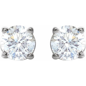14K White Gold Natural Black Diamond Stud Earrings – 1/8 CTW