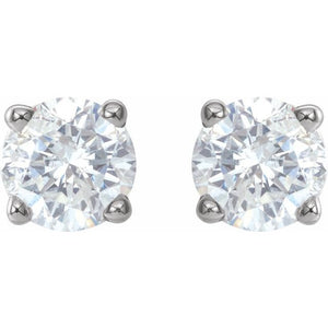 14K White Gold Natural Black Diamond Stud Earrings – 1/8 CTW