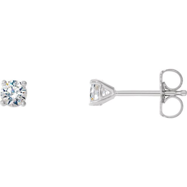 1/2 CTW Natural Diamond 4-Prong Cocktail-Style Earrings in 14K Gold & Platinum