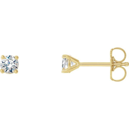 14K Yellow 1/5 CTW Lab-Grown Diamond 4-Prong Stud Earrings