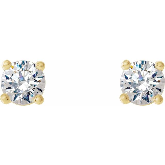 14K Yellow 1/5 CTW Lab-Grown Diamond 4-Prong Stud Earrings