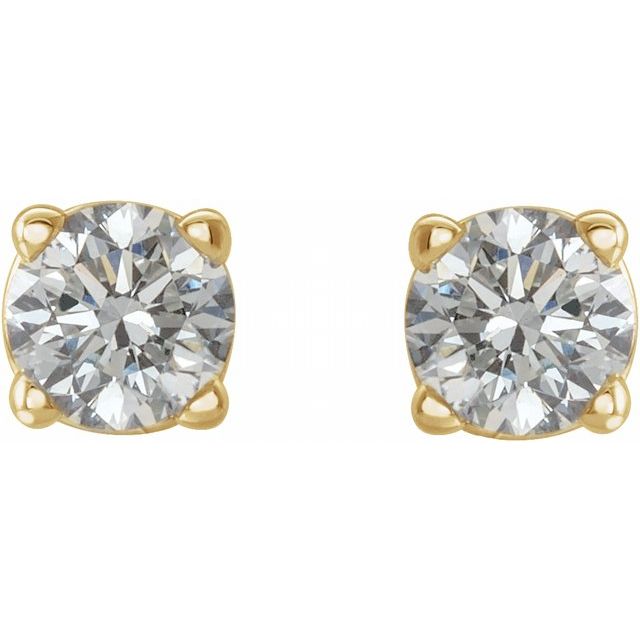 14K White 3mm 1/5 CTW Natural Diamond Stud Earrings