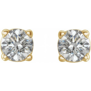 14K White Gold Natural Black Diamond Stud Earrings – 1/8 CTW