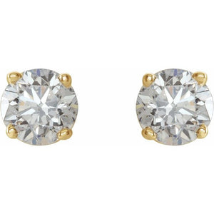 14K White Gold Natural Black Diamond Stud Earrings – 1/8 CTW