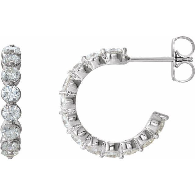 14K Gold Natural Diamond Huggie Earrings - Options Available