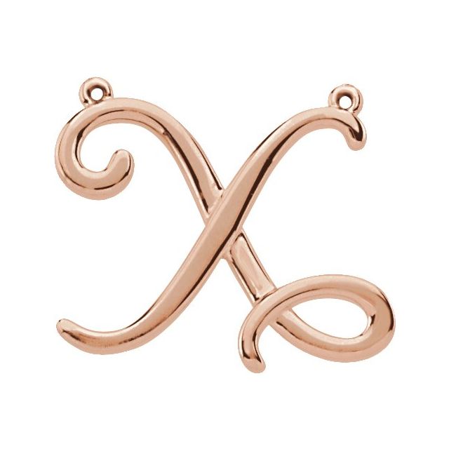14K Gold Script Initial Pendant - Options Available