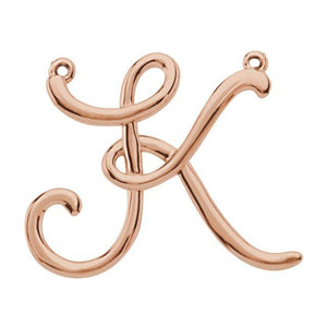 14K Gold Script Initial Pendant - Options Available