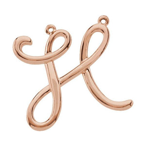 14K Gold Script Initial Pendant - Options Available