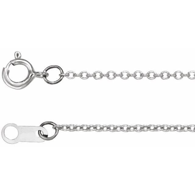 Exquisite Platinum 1 mm Cable Chain Necklace - 16 Inches Polished