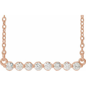 14K Gold Bar Necklace - Options Available