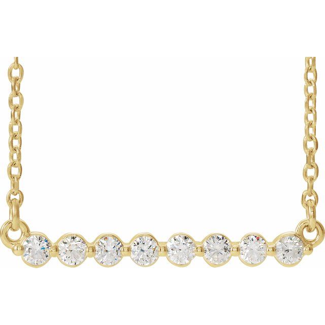 14K Gold Bar Necklace - Options Available