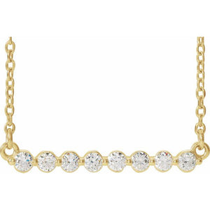 14K Gold Bar Necklace - Options Available