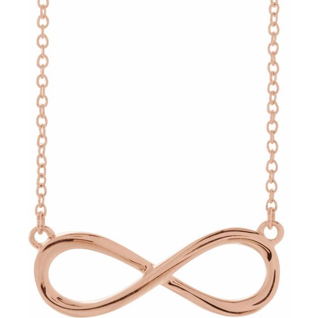 14K Yellow Gold, 21.7x7.7 mm Infinity-Inspired Necklace - Timeless Elegance