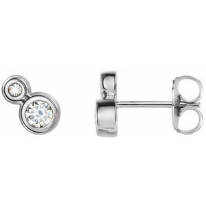 1/5 CTW Natural Diamond Earrings in 14K Gold, Platinum & Silver