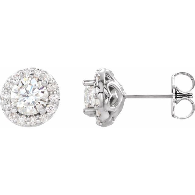 5/8 CTW Natural Diamond Earrings With Backs in 14K Gold & Silver