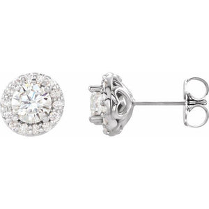 5/8 CTW Natural Diamond Earrings With Backs in 14K Gold & Silver