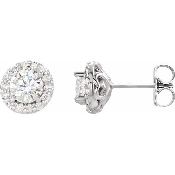 7/8 CTW Natural Diamond Round Stud Earrings in 14K Gold