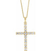 14K Yellow 1/4 CTW Natural Diamond Cross Pendant