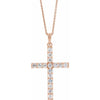 14K Yellow Gold 1/4 CTW Natural Diamond Cross Pendant